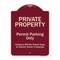 Signmission Designer Series-Private Property Permit Parking Violators Will Be Towed A, 24" x 18", BU-1824-9774 A-DES-BU-1824-9774 - alternate 1